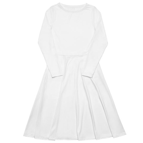 All-Over Print Long Sleeve Midi Dress